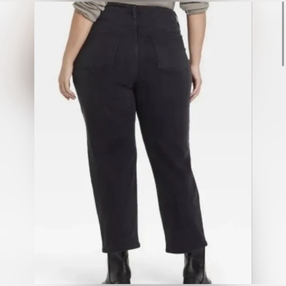 Ava & Viv High Rise Straight Jeans Black Denim Plus Size New 14 24 26 - Picture 2 of 9